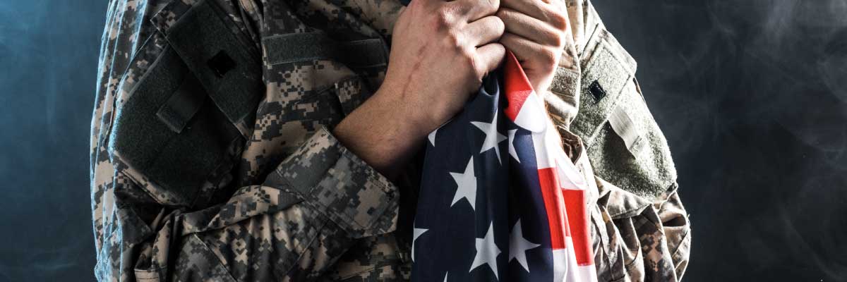 Service Member With Flag